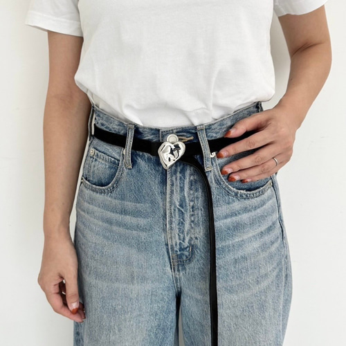 Nabel hiros23コラボ　ベルト Nabel×hiros23コラボ ハートベルト：ヌバックロングブラック