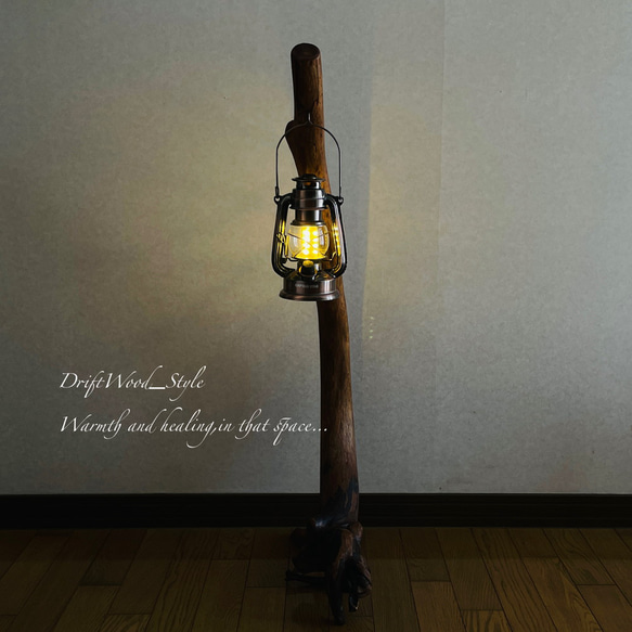 流木インテリア 曲線を描く芸術的な流木スタンド ランタンやエアプラントを飾れる置物 北欧 照明 木材 N69 8枚目の画像