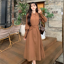 【極美品】ブラウン 長袖 ワンピース 99c10012afd42ea015c223e9364673