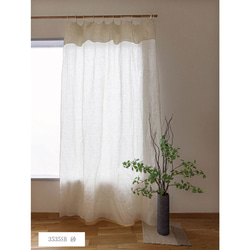 薄くて透けにくいリネンのクリップ留めカーテン（Lサイズ　130×230cm）　目隠し　間仕切　のれん 10枚目の画像