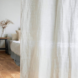薄くて透けにくいリネンのクリップ留めカーテン（Lサイズ　130×230cm）　目隠し　間仕切　のれん 11枚目の画像