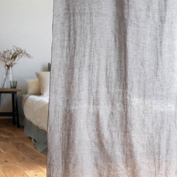 薄くて透けにくいリネンのクリップ留めカーテン（Lサイズ　130×230cm）　目隠し　間仕切　のれん 15枚目の画像