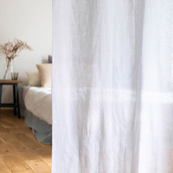 薄くて透けにくいリネンのクリップ留めカーテン（Lサイズ　130×230cm）　目隠し　間仕切　のれん 3枚目の画像