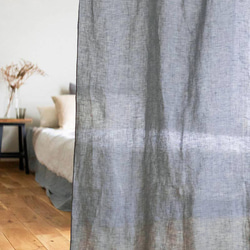 薄くて透けにくいリネンのクリップ留めカーテン（Lサイズ　130×230cm）　目隠し　間仕切　のれん 7枚目の画像