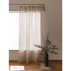 薄くて透けにくいリネンのクリップ留めカーテン（Lサイズ　130×230cm）　目隠し　間仕切　のれん 4枚目の画像