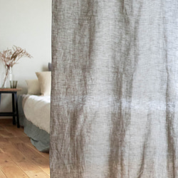 薄くて透けにくいリネンのクリップ留めカーテン（Lサイズ　130×230cm）　目隠し　間仕切　のれん 17枚目の画像