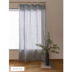 薄くて透けにくいリネンのクリップ留めカーテン（Lサイズ　130×230cm）　目隠し　間仕切　のれん 6枚目の画像