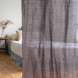 薄くて透けにくいリネンのクリップ留めカーテン（Lサイズ　130×230cm）　目隠し　間仕切　のれん 9枚目の画像