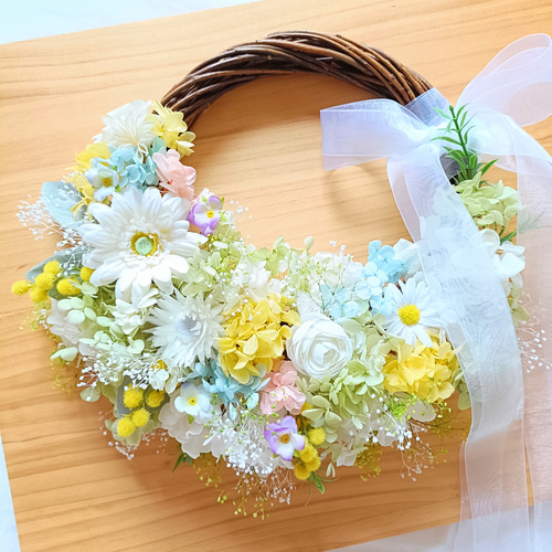 ウェディング フォトブース  フラワーリース green garden ナチュラルリースブーケ ＊インテリアギフト