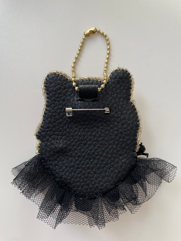 ゴージャス虎さんのブローチ 刺繍ブローチ ビーズブローチ  バッグチャームキーホルダー トラ ファー 11枚目の画像