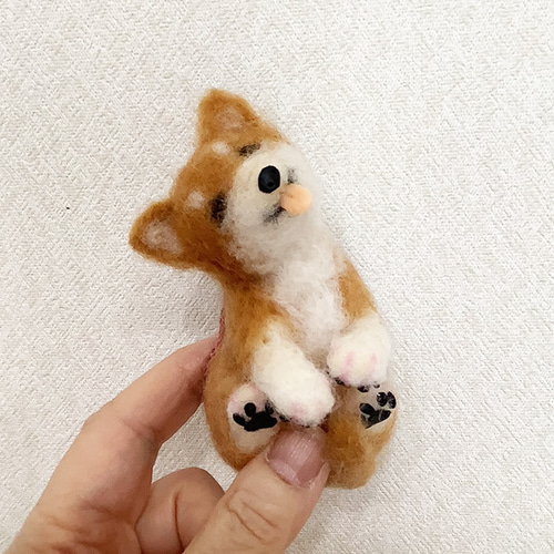 柴犬のブローチ＊羊毛フェルト＊ブローチ*バッグチャーム