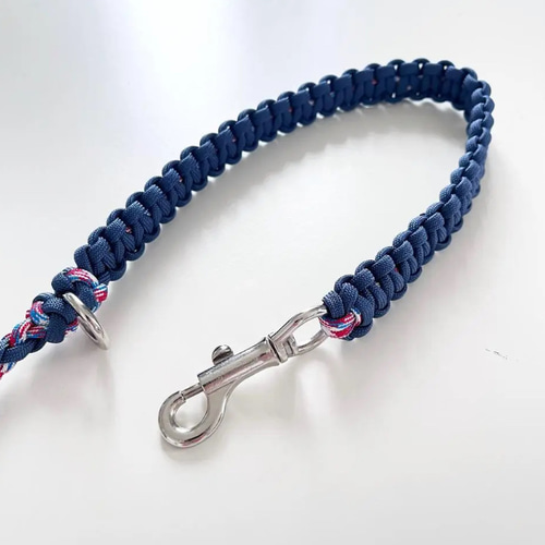 ♡パラコード4本編み カフェリード 紺×レッド トリコロールカラー
