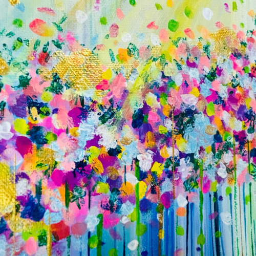 原画 抽象画 光 輝きF6 ブルー 花 カラフル 太陽 おひさま 原画 抽象画 光 輝きF6 ブルー 花 カラフル 太陽 おひさま