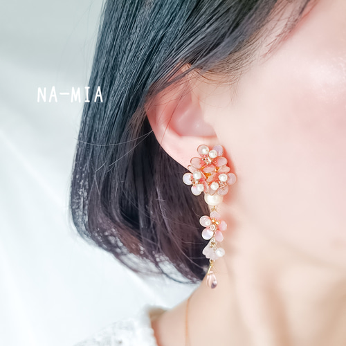 Coral pink flower コーラルピンクのお花 桜 sakura 梅 ローズクォーツ