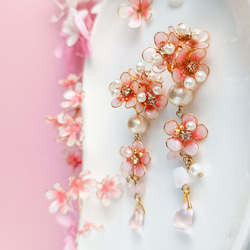 No.021 ピアス シェル サーモンピンク