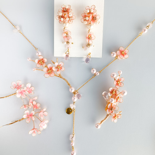 Coral pink flower コーラルピンクのお花 桜 sakura 梅 ローズクォーツ