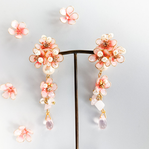 Coral pink flower コーラルピンクのお花 桜 sakura 梅 ローズクォーツ