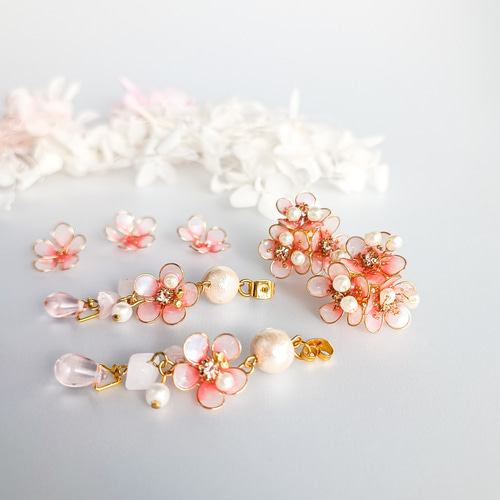 Coral pink flower コーラルピンクのお花 桜 sakura 梅 ローズクォーツ