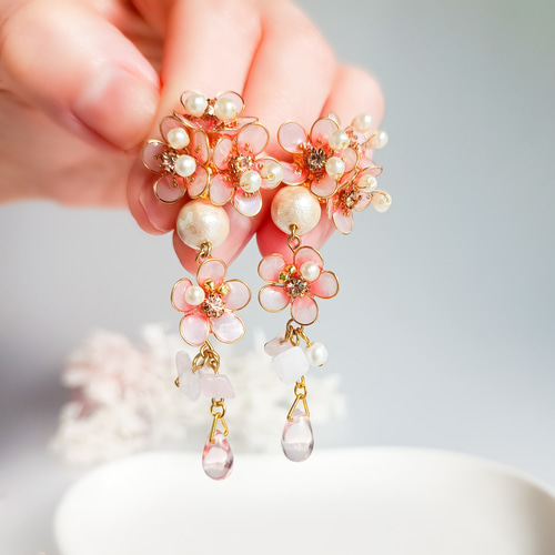 Coral pink flower コーラルピンクのお花 桜 sakura 梅 ローズクォーツ