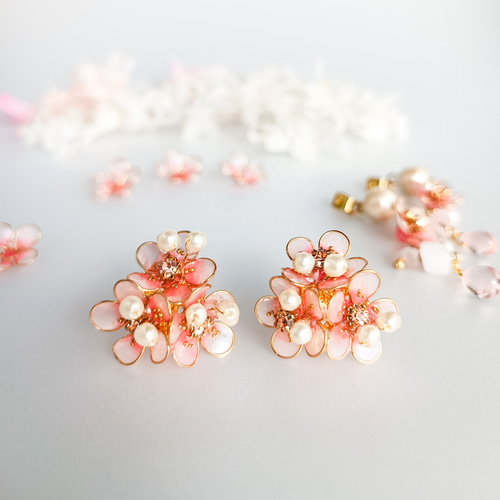 Coral pink flower コーラルピンクのお花 桜 sakura 梅 ローズクォーツ