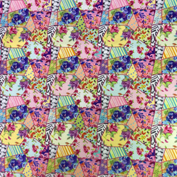 「Flower Patchesシリーズ ポップで色鮮やかな３枚セット」　moda生地　カットクロス 5枚目の画像