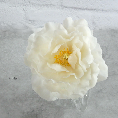 牡丹 ✿クレイフラワー （葉無し） NO.H18-2W アートフラワー Nricias