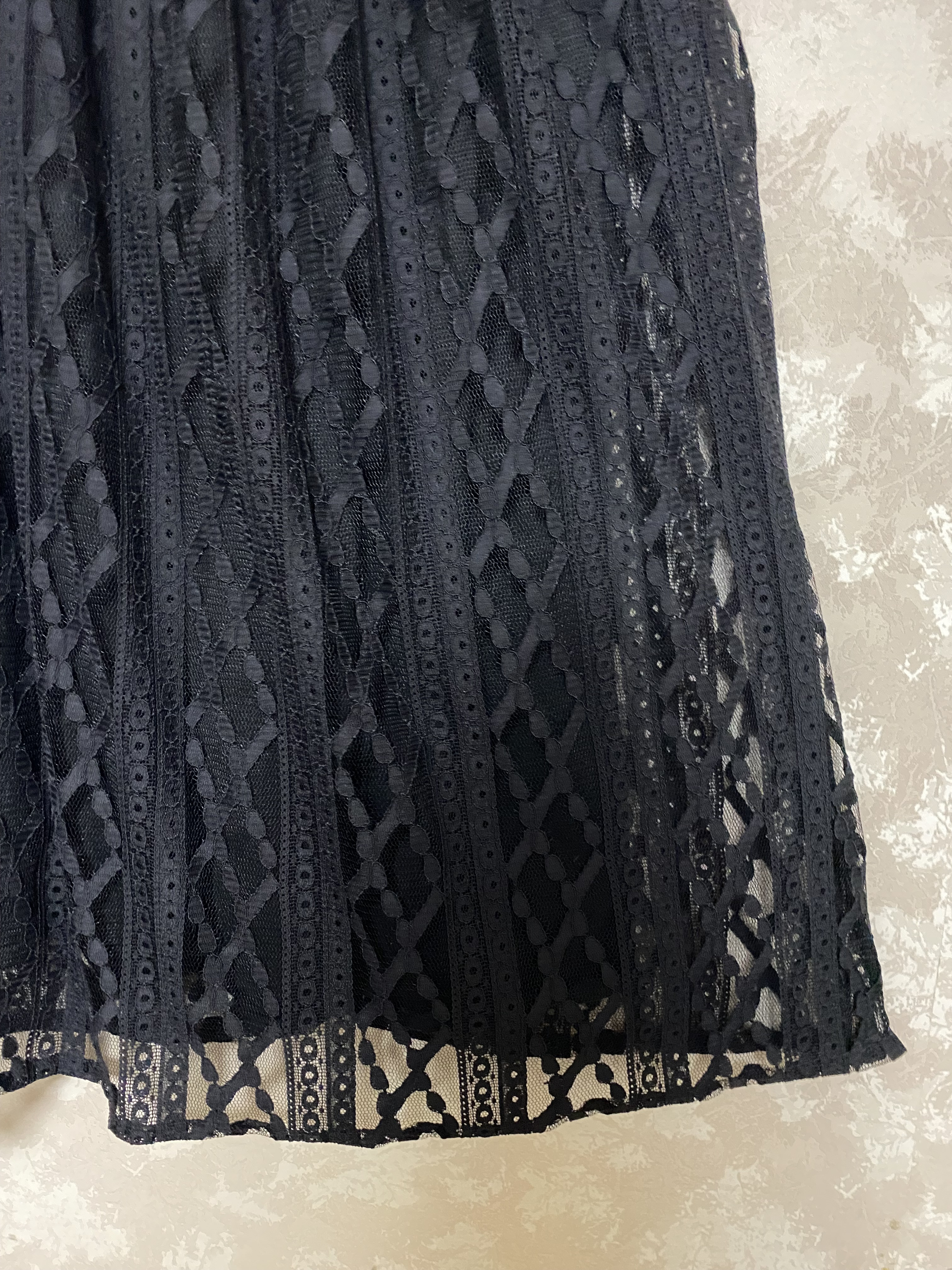 257.黒レースのロングスカート　2  菱形模様