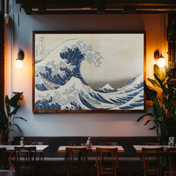 葛飾北斎 富嶽三十六景 神奈川沖浪裏アートポスター☆富士山海船日本画
