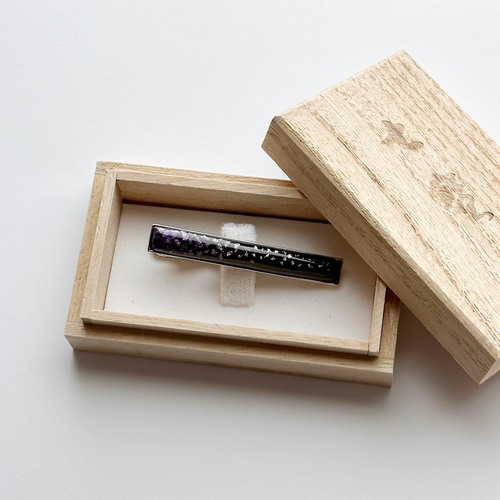 Galaxy 七宝焼のネクタイピン purple 箔ちらし七宝 タイピン・カフス