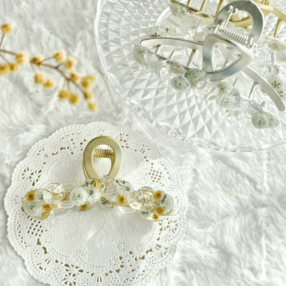 －ミモザとかすみ草のバンスクリップ－ 3枚目の画像