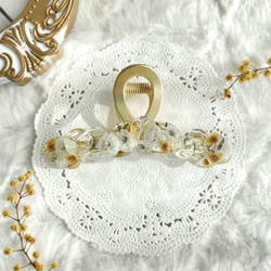 －ミモザとかすみ草のバンスクリップ－ 2枚目の画像