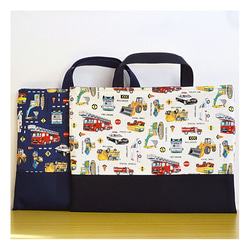 ショルダー,マチ付き,ボタン付きレッスンバッグ 内側キルティング 働く