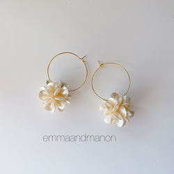 ✨ショートヘヤにおすすめ✨　フラワー　シンプル　フープ 2枚目の画像