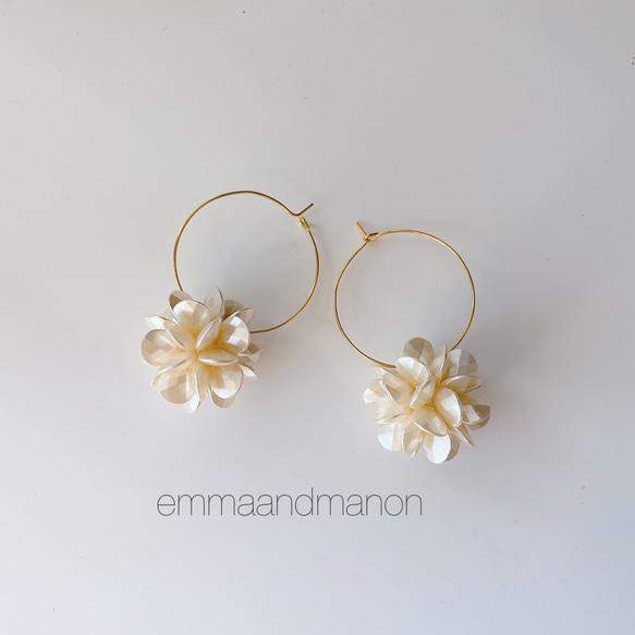 ✨ショートヘヤにおすすめ✨　フラワー　シンプル　フープ 2枚目の画像