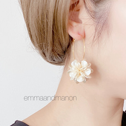 ✨ショートヘヤにおすすめ✨　フラワー　シンプル　フープ 5枚目の画像