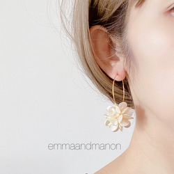 ✨ショートヘヤにおすすめ✨　フラワー　シンプル　フープ 3枚目の画像