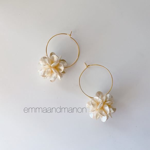 ✨ショートヘヤにおすすめ✨　フラワー　シンプル　フープ 7枚目の画像