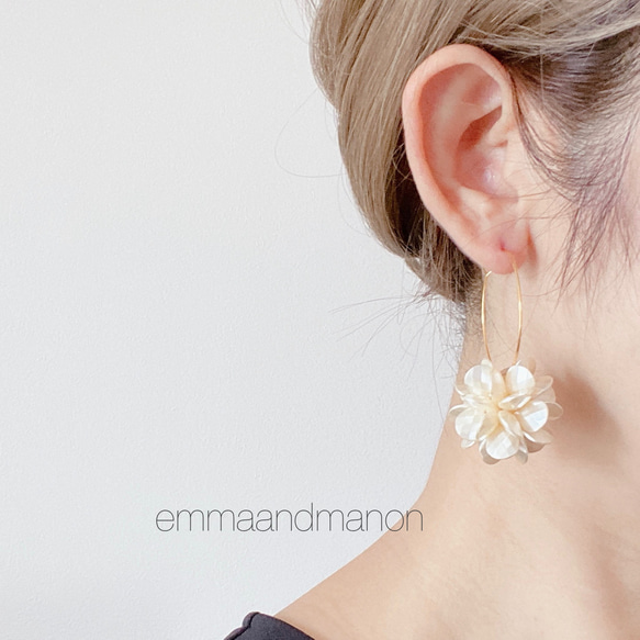 ✨ショートヘヤにおすすめ✨　フラワー　シンプル　フープ 4枚目の画像