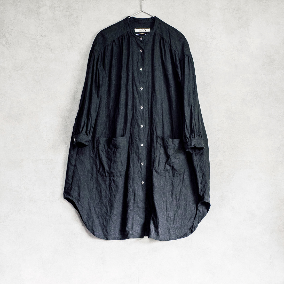 ヨーロッパリネンシャツワンピース　蝋色