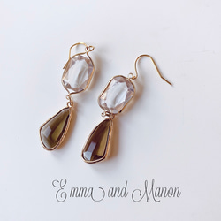 サージカルステンレスフック　大ぶり パーティ ウェディング にも✨ クリア 揺れる ロング ピアス/イヤリング 4枚目の画像