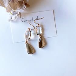 サージカルステンレスフック　大ぶり パーティ ウェディング にも✨ クリア 揺れる ロング ピアス/イヤリング 7枚目の画像