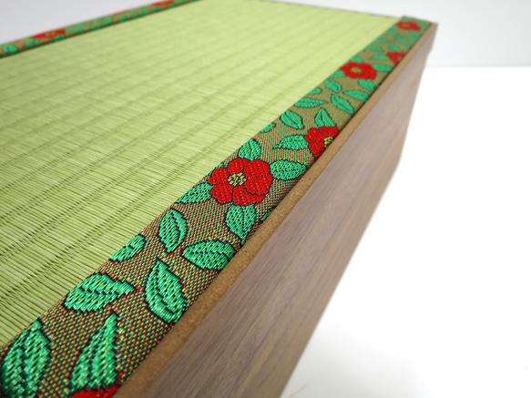 椿の花柄！畳収納飾り台ボックス 4枚目の画像