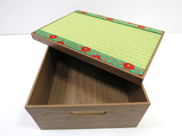 椿の花柄！畳収納飾り台ボックス 6枚目の画像