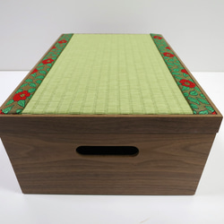 椿の花柄！畳収納飾り台ボックス 2枚目の画像