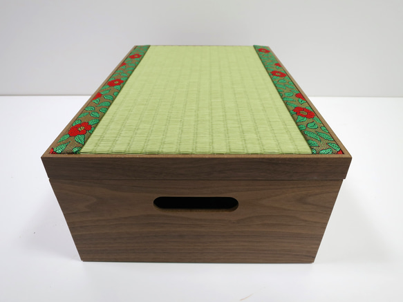 椿の花柄！畳収納飾り台ボックス 2枚目の画像