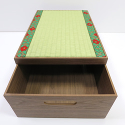 椿の花柄！畳収納飾り台ボックス 5枚目の画像