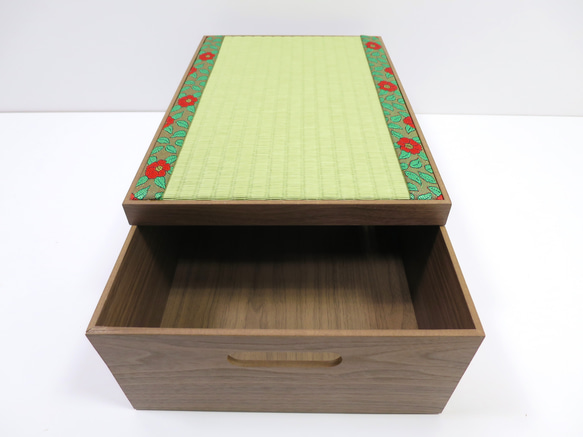 椿の花柄！畳収納飾り台ボックス 5枚目の画像