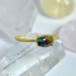 ゆめゆんさん　手作り　二石のボルダーオパール　シルバーリング bba938acbd54434874a82702e1a4be