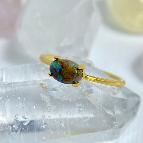 ハンドメイド ボルダーオパールリング　フリーサイズ ハンドメイド ボルダーオパールリング フリーサイズ ボルダー