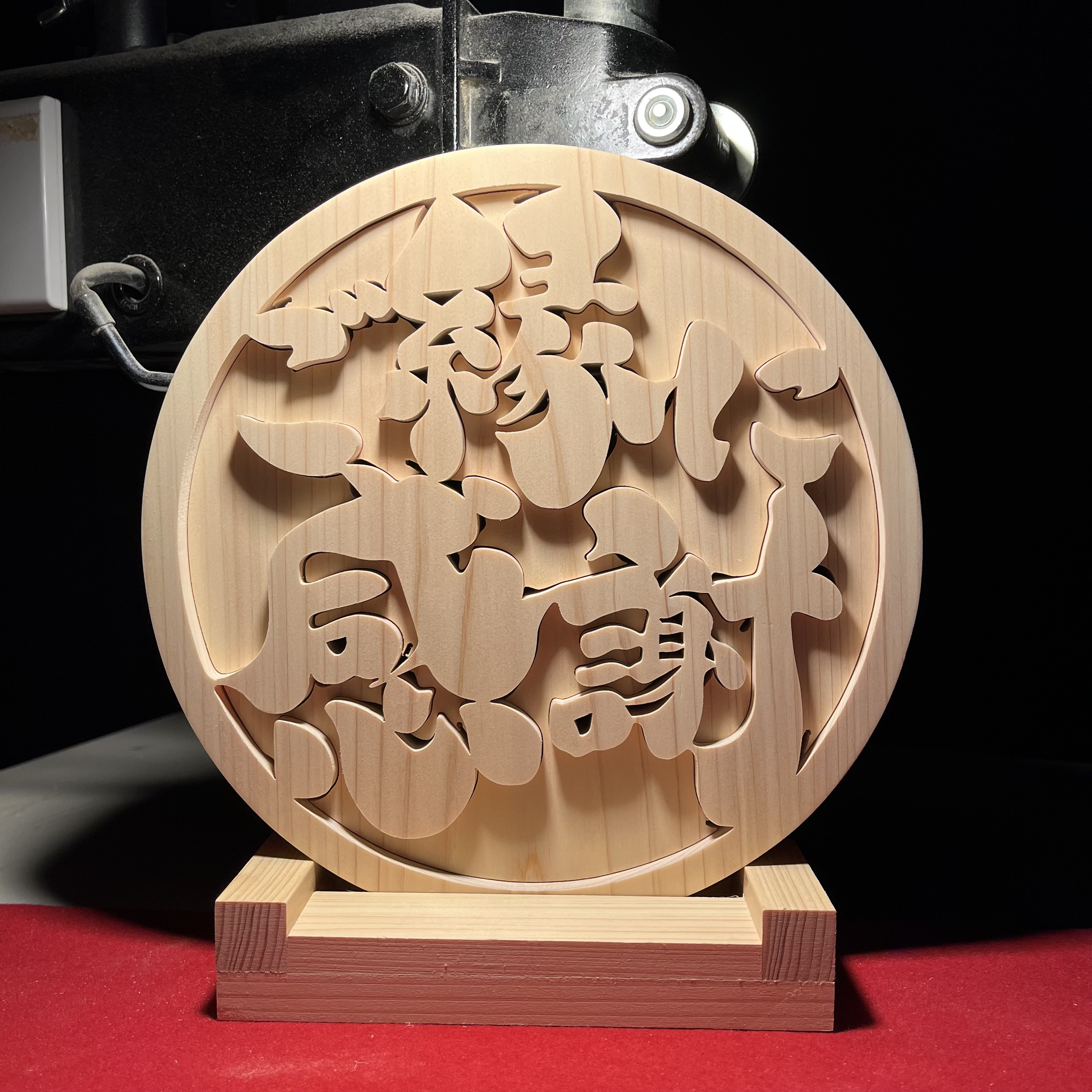 木の置物 ○にご縁に感謝（A4コピー） 天然乾燥ヒノキ ギフト